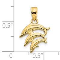 10K Triple Dolphins Charm view 3