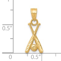 10K Yellow Gold Baseball Charm with Bats view 3