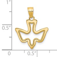 10K Yellow Gold Polished Cut-out Dove Charm view 3