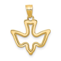 10K Yellow Gold Polished Cut-out Dove Charm view 1