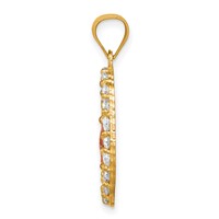 10K Two-tone CZ Cross in Oval Pendant view 2