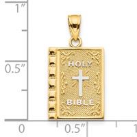 10K and White Rhodium Holy Bible Charm view 3