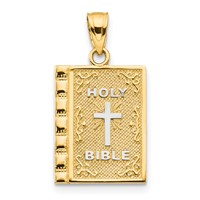 10K and White Rhodium Holy Bible Charm view 1