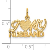 10K Yellow Gold I Heart MY Husband Charm view 3