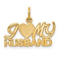 10K Yellow Gold I Heart MY Husband Charm view 1
