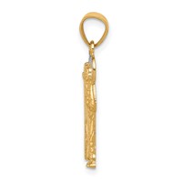 10K and White Rhodium Saint Jude Charm view 2