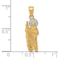 10K and White Rhodium Saint Jude Charm view 3