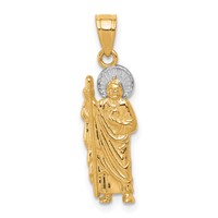 10K and White Rhodium Saint Jude Charm view 1