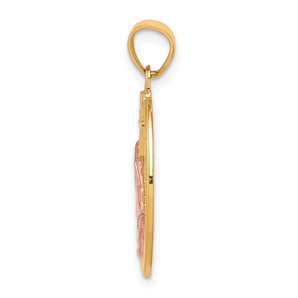 10k Two-tone Praying Hands Pendant (10C1042)