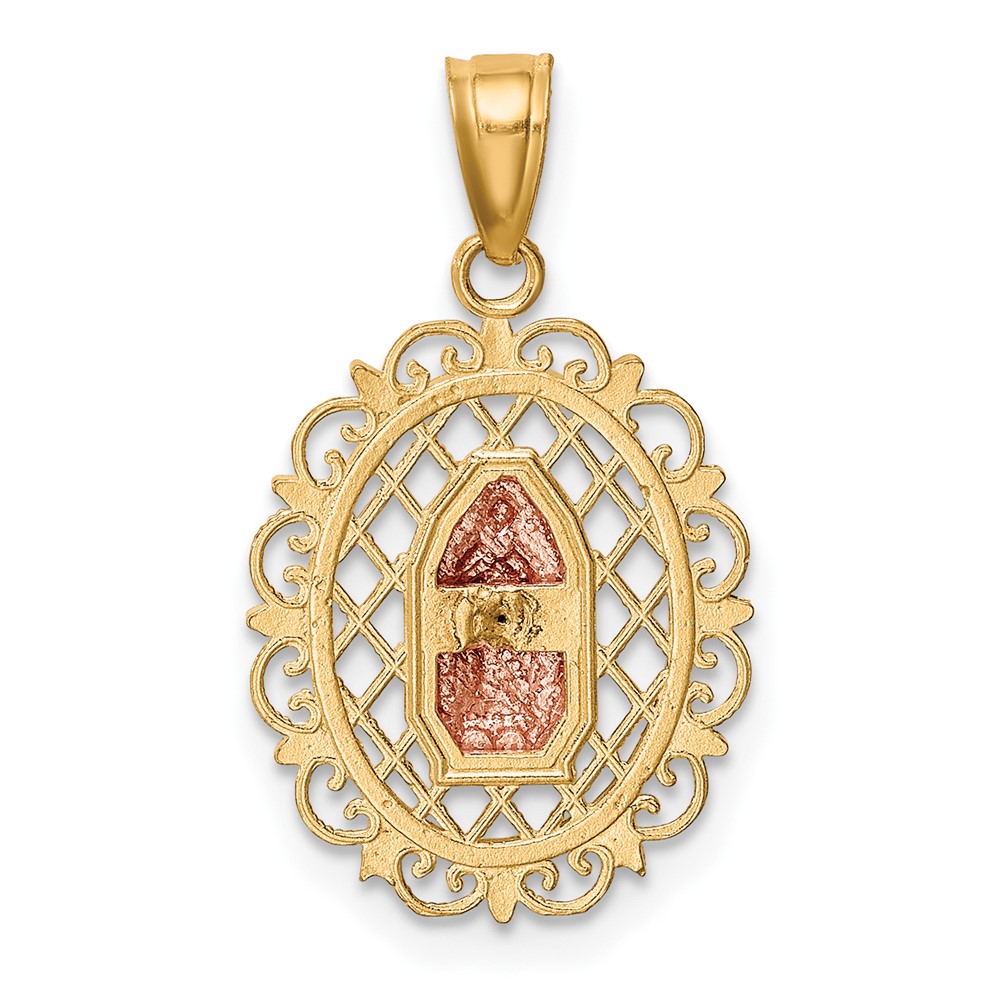 10k Two-tone with White Rhodium Our Lady of Guadalupe Pendant (10C1045)