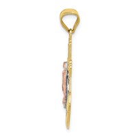 10K Two-tone and White Rhodium Mariner Blessed Mother Pendant view 2