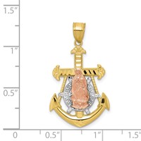 10K Two-tone and White Rhodium Mariner Blessed Mother Pendant view 3