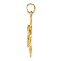 10K Yellow Gold Mariners Crucifix Pendant view 2