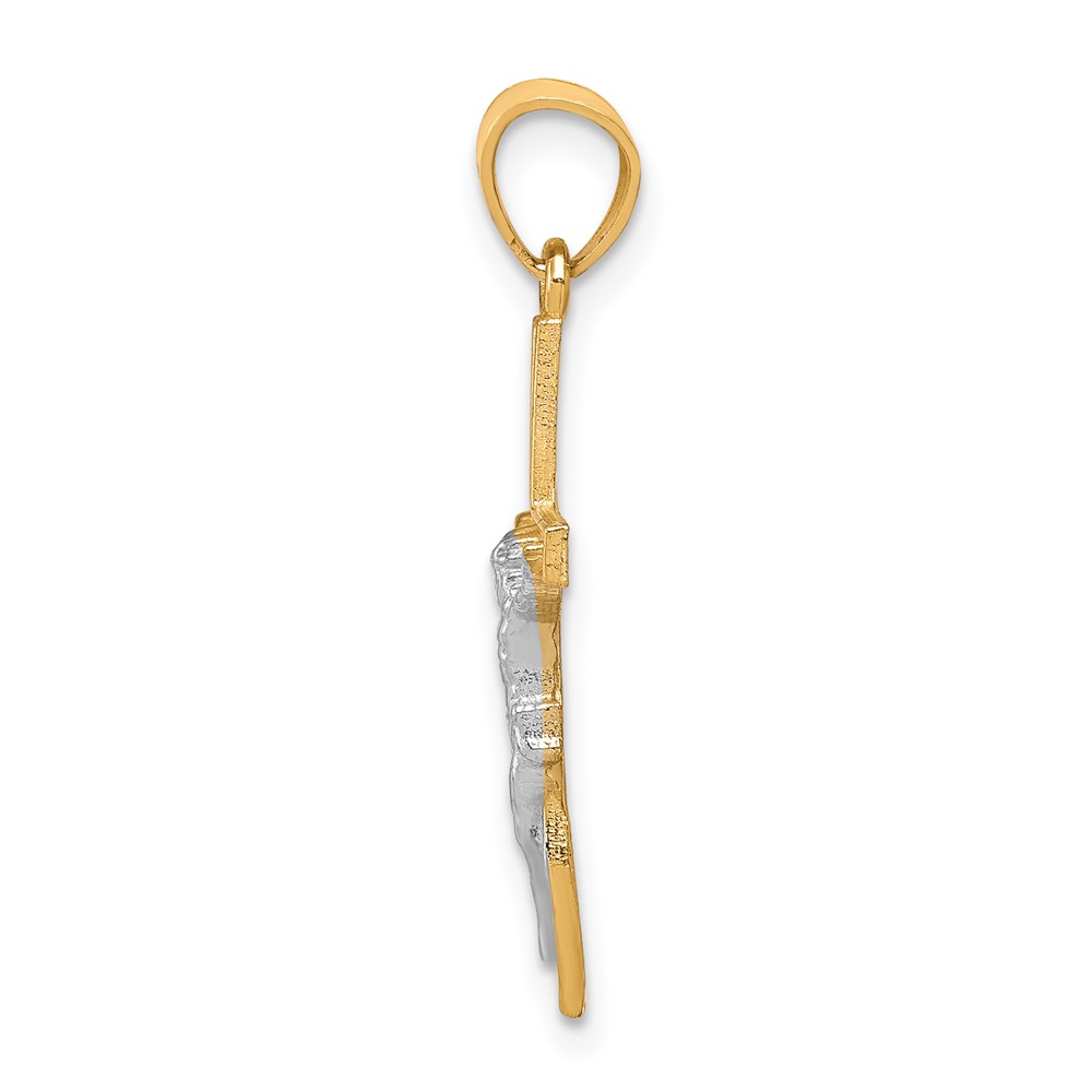 10K w/ Rhodium Crucifix Pendant (10C1050)