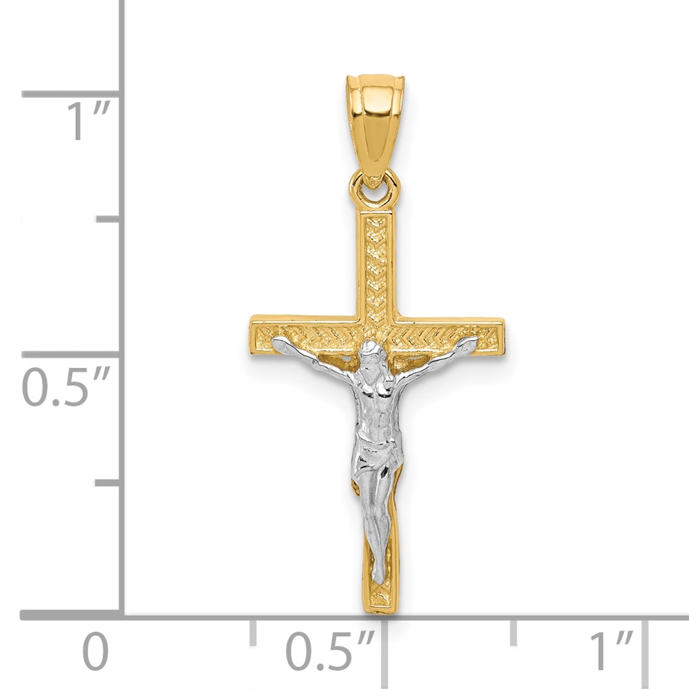 10K w/ Rhodium Crucifix Pendant (10C1050)