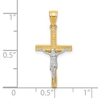 10K and White Rhodium Crucifix Pendant view 3