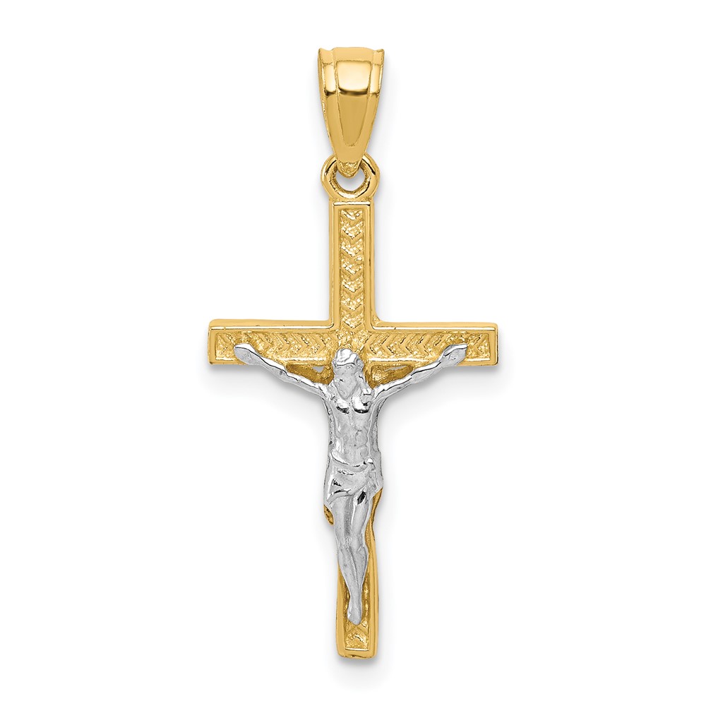 10K w/ Rhodium Crucifix Pendant (10C1050)