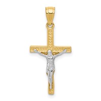 10K and White Rhodium Crucifix Pendant view 1