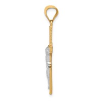 10K and White Rhodium Crucifix Pendant view 2