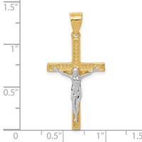 10K and White Rhodium Crucifix Pendant view 3
