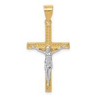 10K and White Rhodium Crucifix Pendant view 1