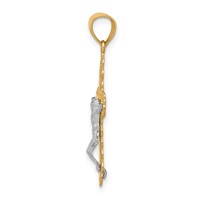10K and White Rhodium Filigree Crucifix Pendant view 2