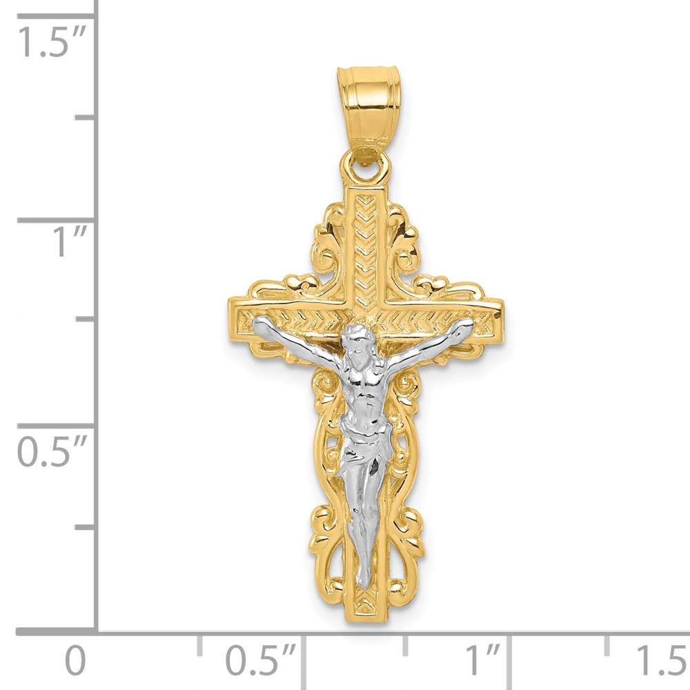 10K w/ Rhodium Crucifix Pendant (10C1056)