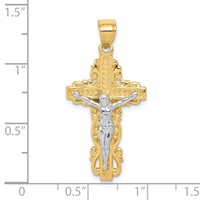10K and White Rhodium Crucifix Pendant view 3