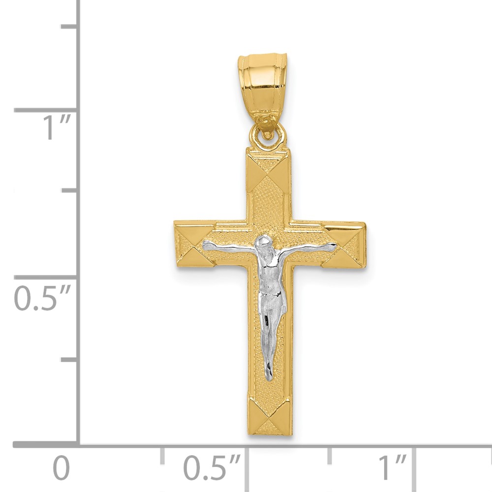 10K w/ Rhodium Crucifix Pendant (10C1058)