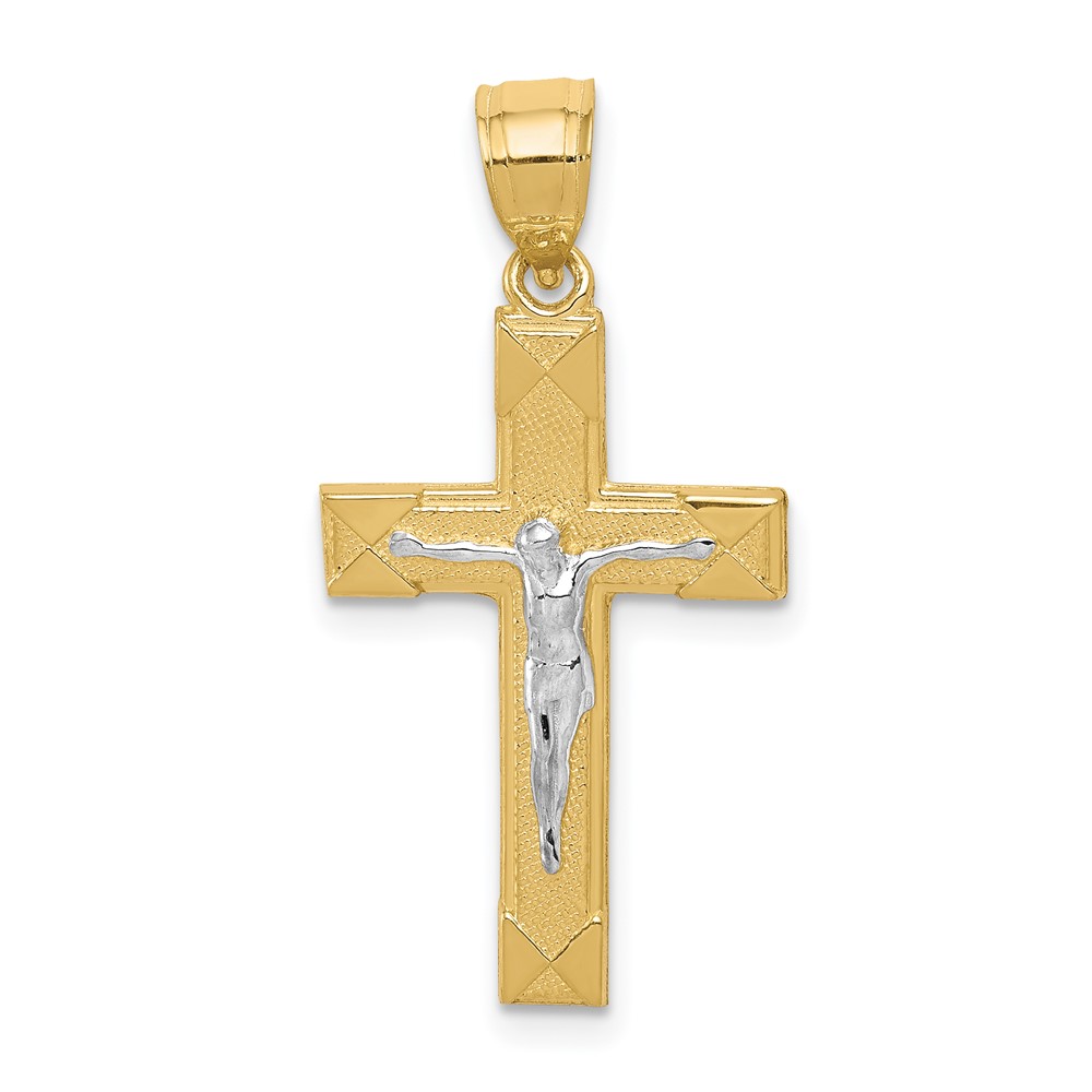 10K w/ Rhodium Crucifix Pendant (10C1058)
