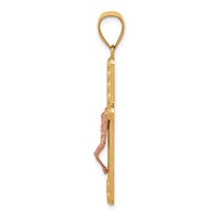 10K Two-tone CZ Crucifix Pendant view 2
