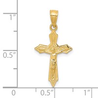 10K Yellow Gold Crucifix Pendant view 3
