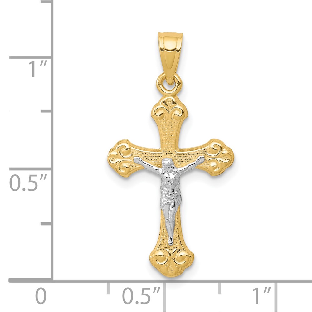 10K w/Rhodium Crucifix Pendant (10C1068)