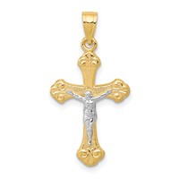 10K and White Rhodium Crucifix Pendant view 1
