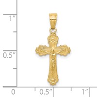 10K Yellow Gold Crucifix Pendant view 3