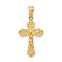 10K Yellow Gold Crucifix Pendant view 1