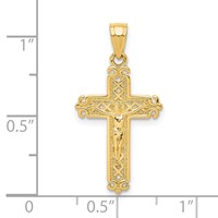 10K Yellow Gold Crucifix Pendant view 3