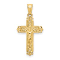 10K Yellow Gold Crucifix Pendant view 1