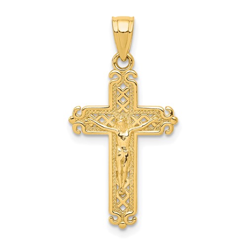 10K Yellow Gold Crucifix Pendant