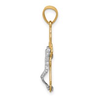 10K and White Rhodium Filigree Crucifix Pendant view 2