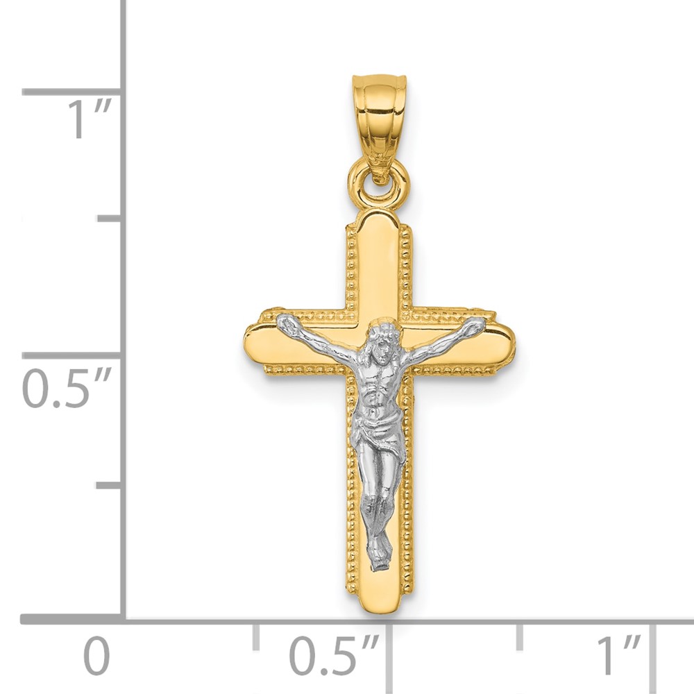 10K w/Rhodium Crucifix Pendant (10C1076)