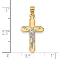 10K and White Rhodium Crucifix Pendant view 3