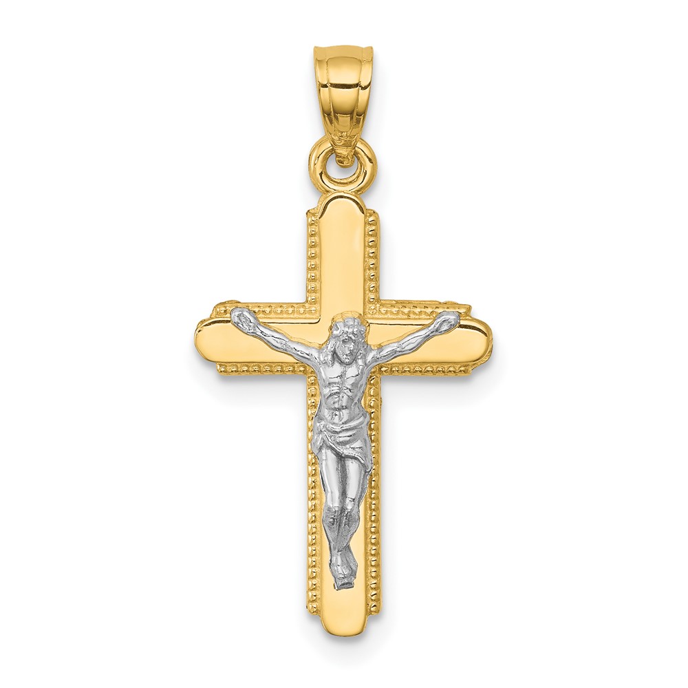 10K w/Rhodium Crucifix Pendant (10C1076)