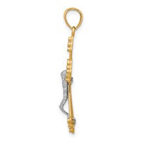 10K and White Rhodium Crucifix Pendant view 2