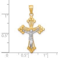 10K and White Rhodium Crucifix Pendant view 3