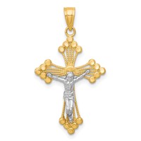 10K and White Rhodium Crucifix Pendant view 1