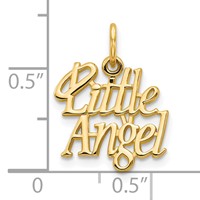 10K Yellow Gold Little Angel Charm with Halo view 3