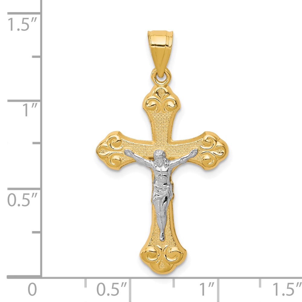 10K w/Rhodium Crucifix Pendant (10C1080)