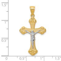 10K and White Rhodium Crucifix Pendant view 3