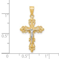 10K and White Rhodium Crucifix Pendant view 3